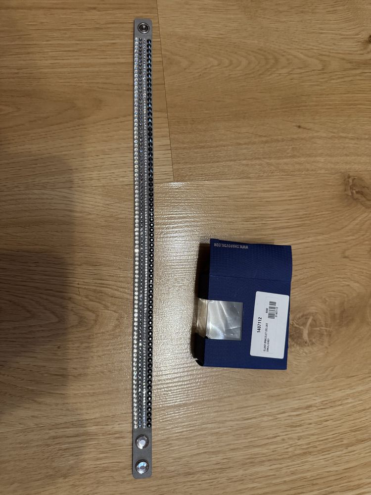 Bransoletka Swarovski alcantara szara