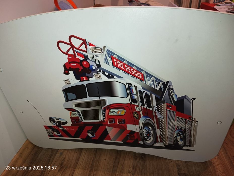 Łóżko 80x160 straż pożarna z materacem i szufladą