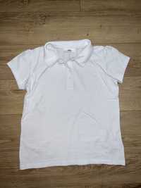 Biała szkolna polo koszulka dziewczęca Next z bawełny na 13-14 lat