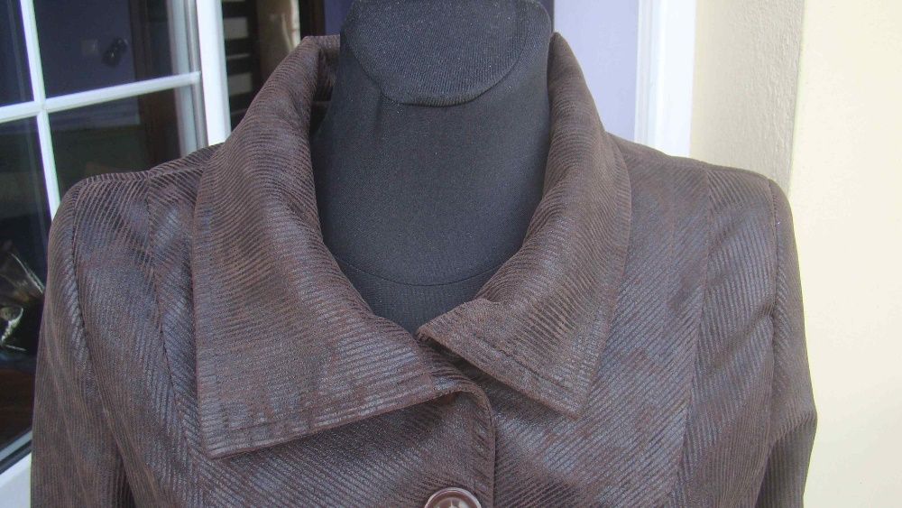 Damski brązowy wiosenny jesienny płaszcz firmy Haga 40 (L)