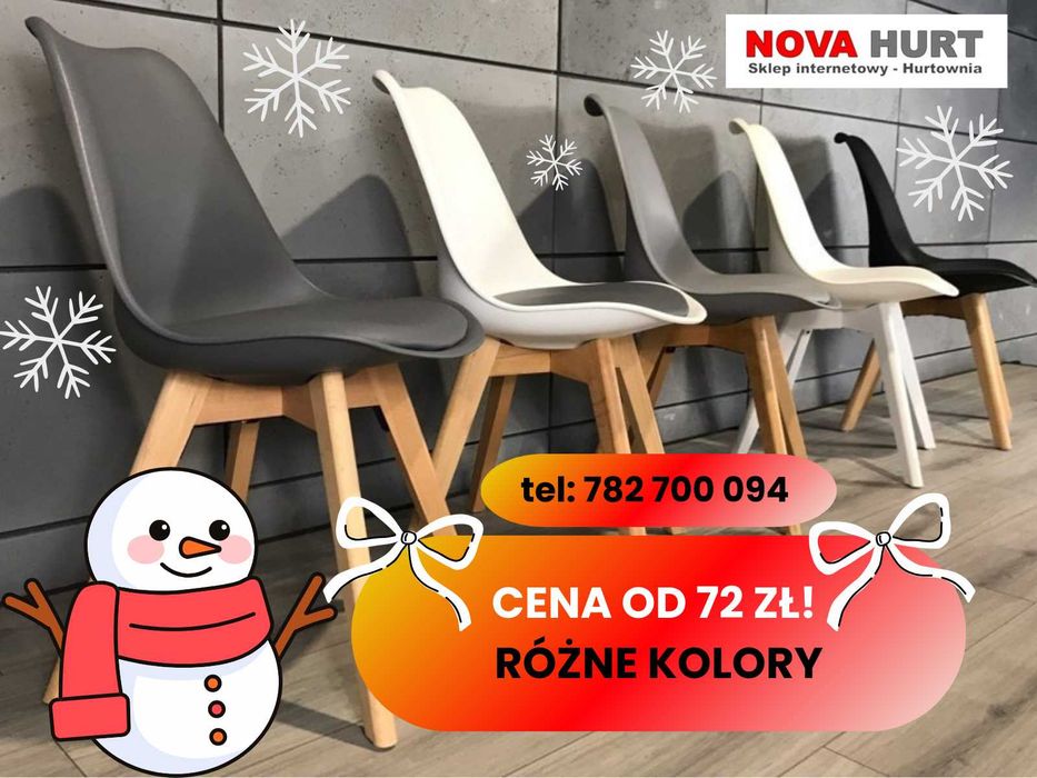 Krzesła do salonu kuchni jadalni skandynawskie MONZA LUGANO nowe
