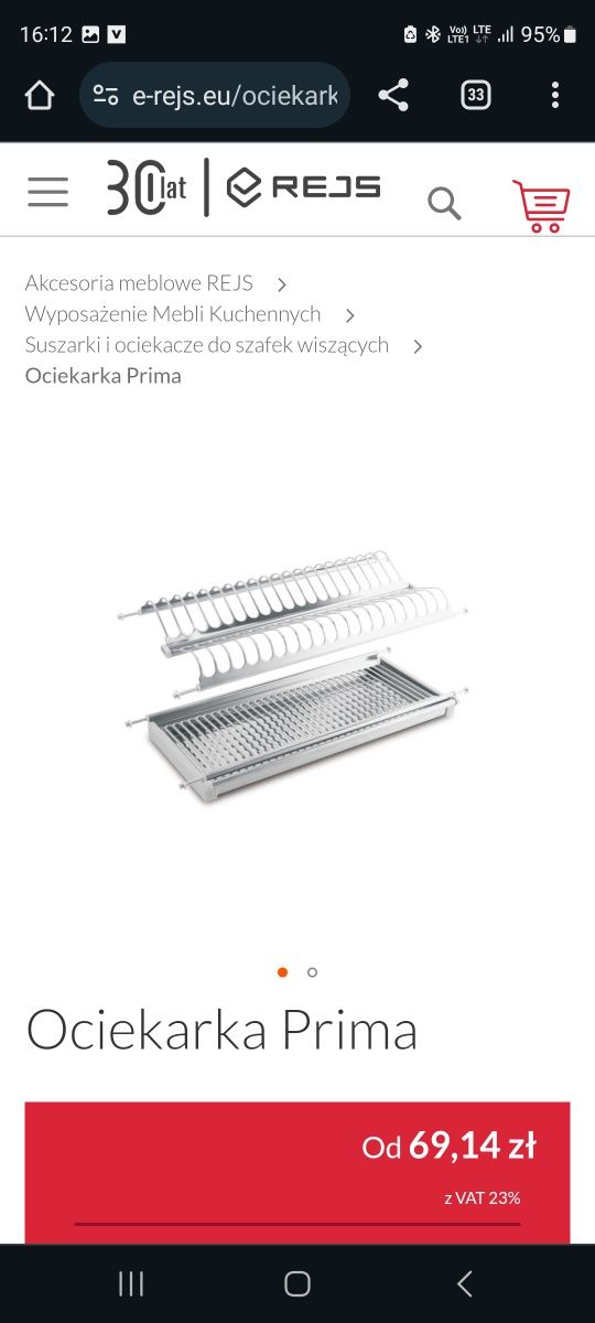 Ociekarka susznik na naczynia 60cm Rejs Prima