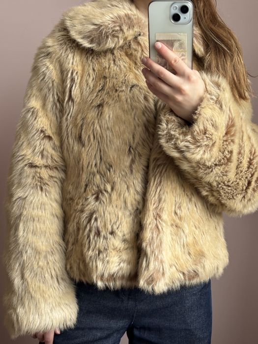 вінтажна жіноча шуба з штучного хутра maison margiela