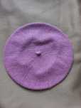 Jasnoróżowy różowy pudrowy beret vintage wełniany