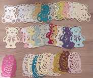 Scrapki scrapbooking dla dzieci miś sowa 42 szt