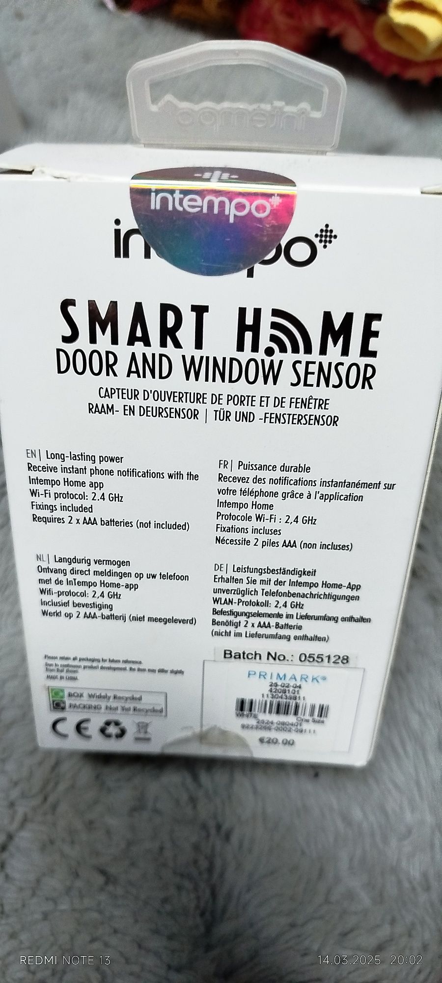 Czujnik drzwi/okien Intempo Smart (WIFI)