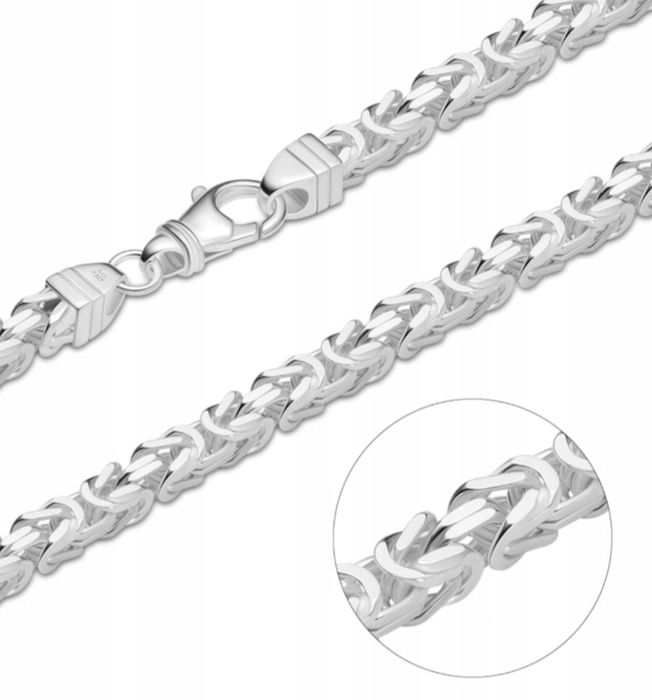 Łańcuszek królewski srebrny