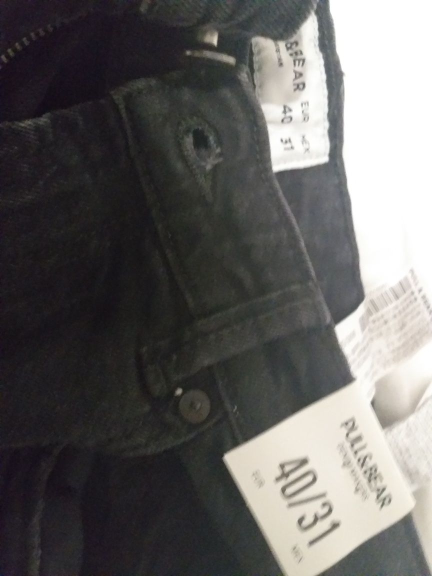 Calças de ganga, casaco de ganga e calça cargo jogger da pull&bear