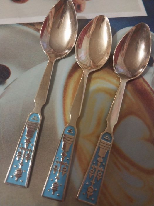 Серебро Ложки НОВЫЕ ЛЮЗ!Мельхиор СССР,клеймо, остались только ножи Б/У