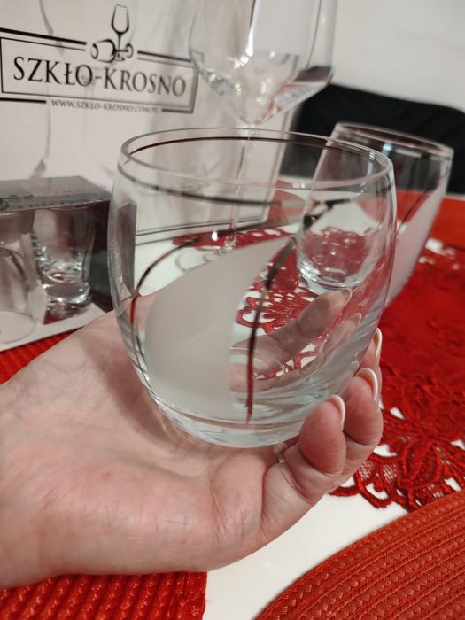 Komplet szkła Krosno Płetwa 18 el. + GRATIS Okazja Prezent Ślubny