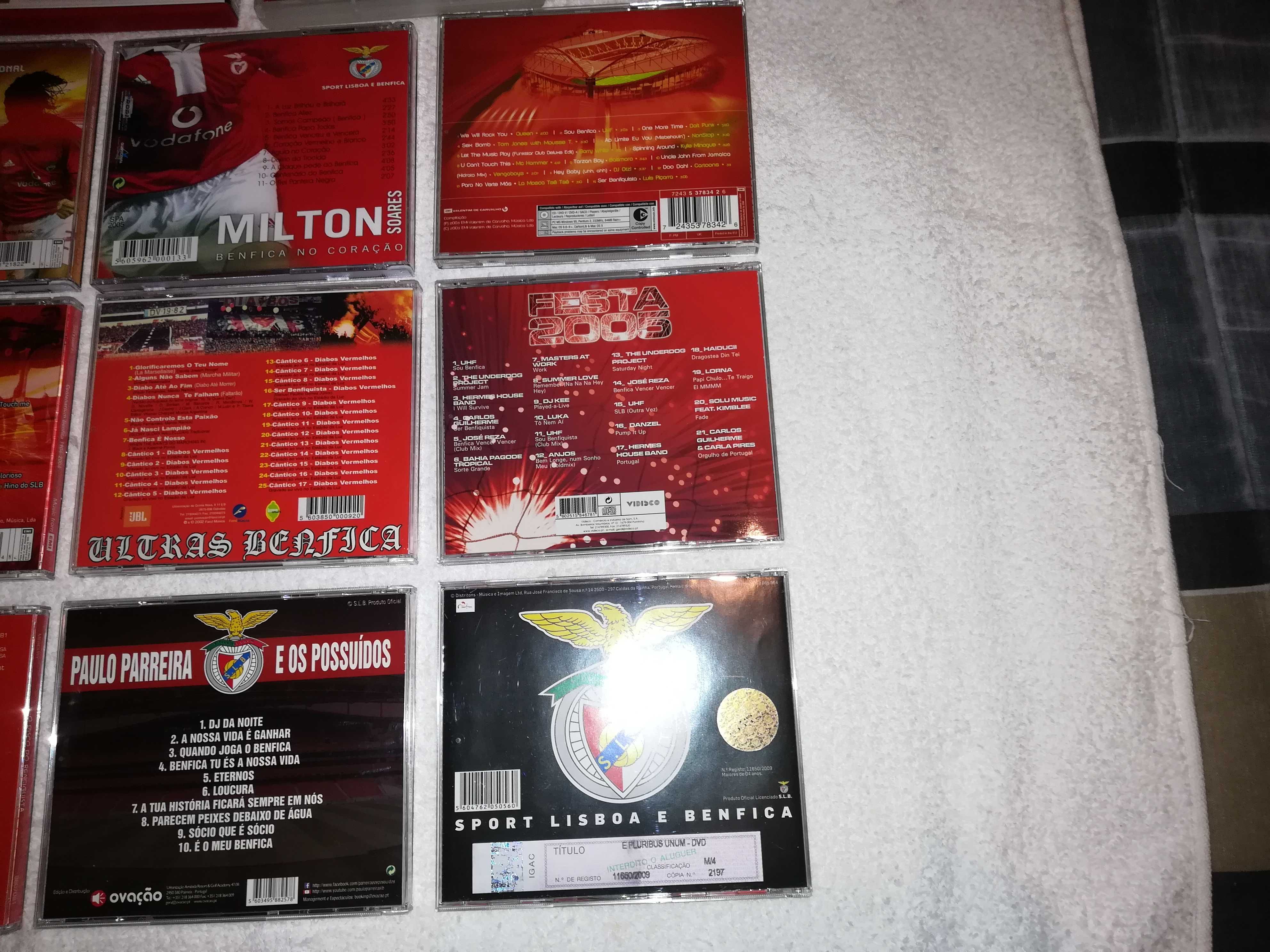 benfica (vários dvds e cds de música) alguns raros