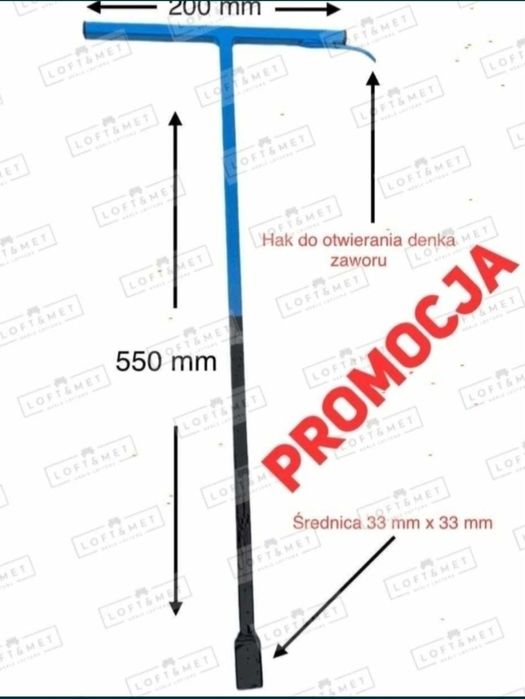 Klucz do hydrantu zasuwów zaworów nawiertki