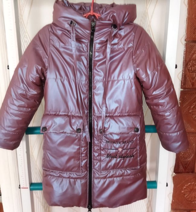 Зимове пальто для дівчинки на зріст 128-134