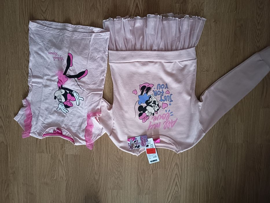 Nowa bluza + bluzka myszka Minnie r.134