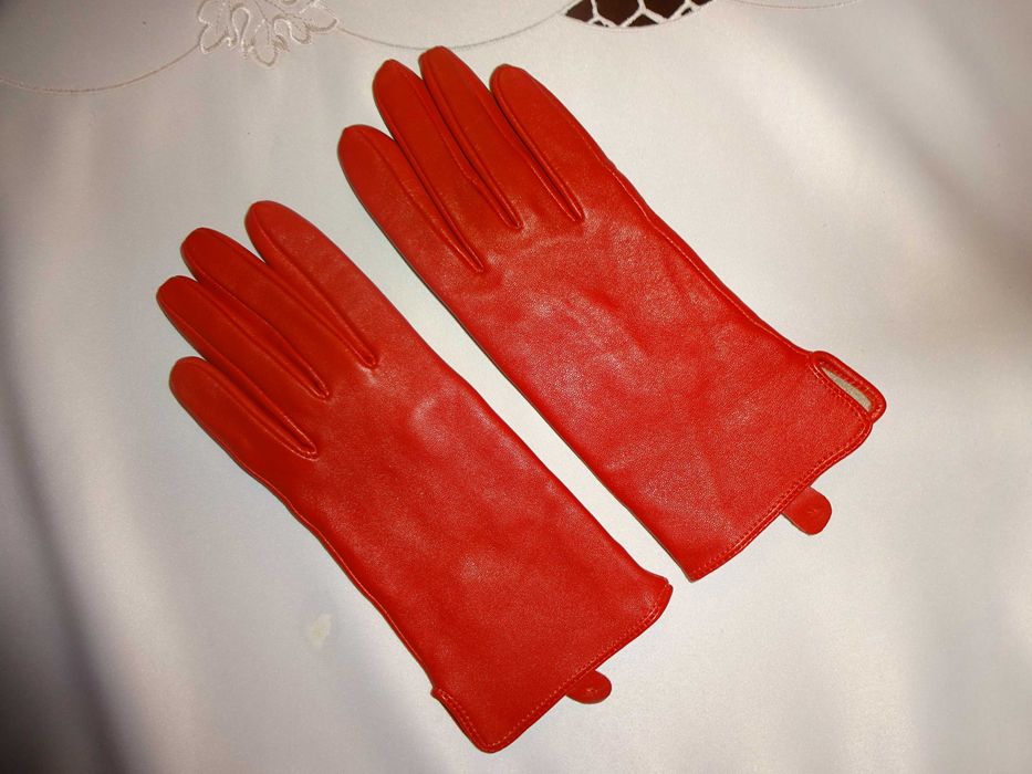 NEXT 100% Leather skórzane pięciopalczaste rękawiczki skóra r. M