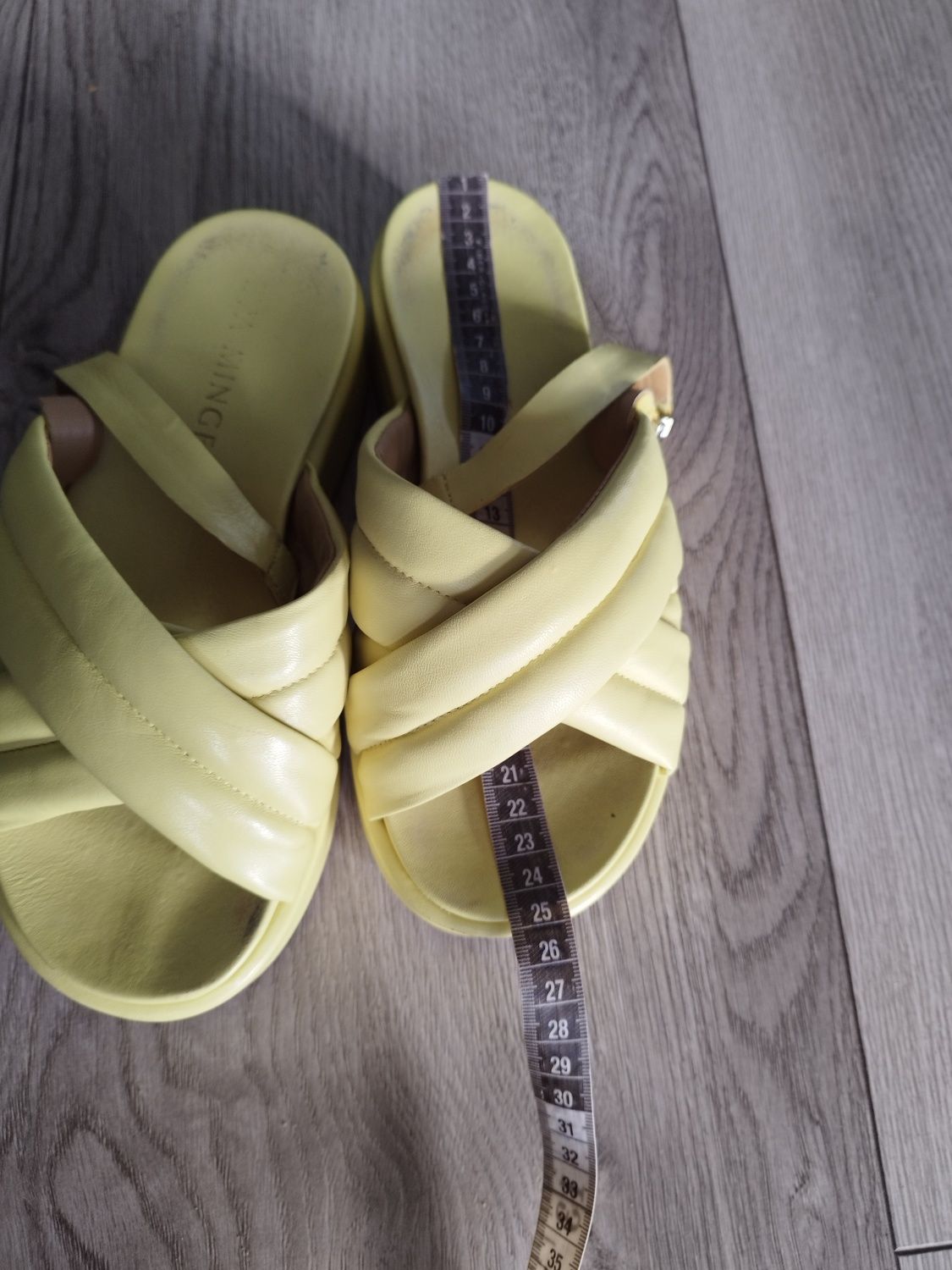 R.38 Ewa Minge limonkowe sandały klapki damskie