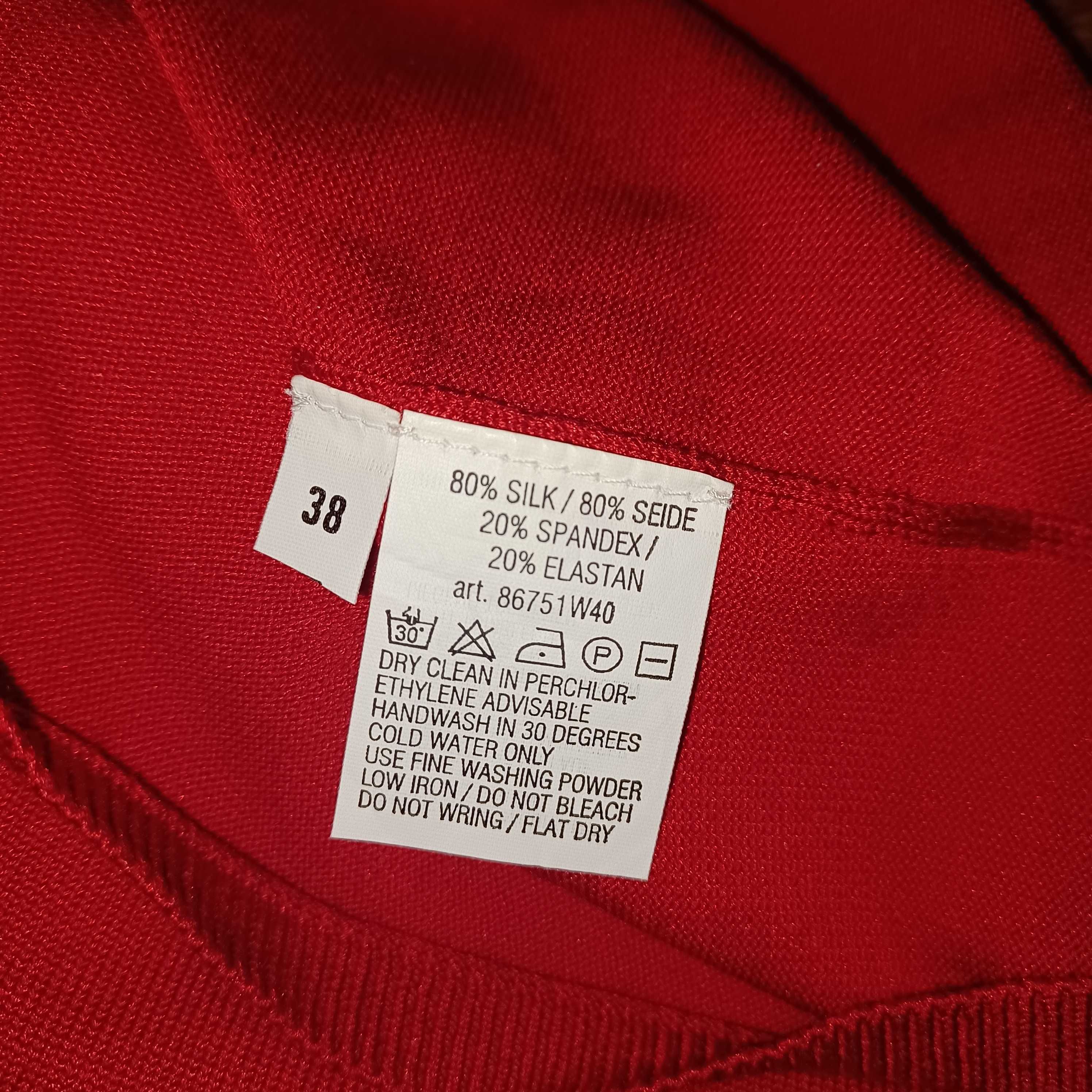 Repeat sweter kardigan klasyczny zgrabny 80% jedwabiu dla M/L