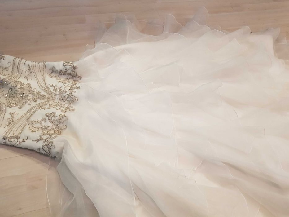 S M strój sukienka do ślubu ślubna królewna księżniczka nr 2487