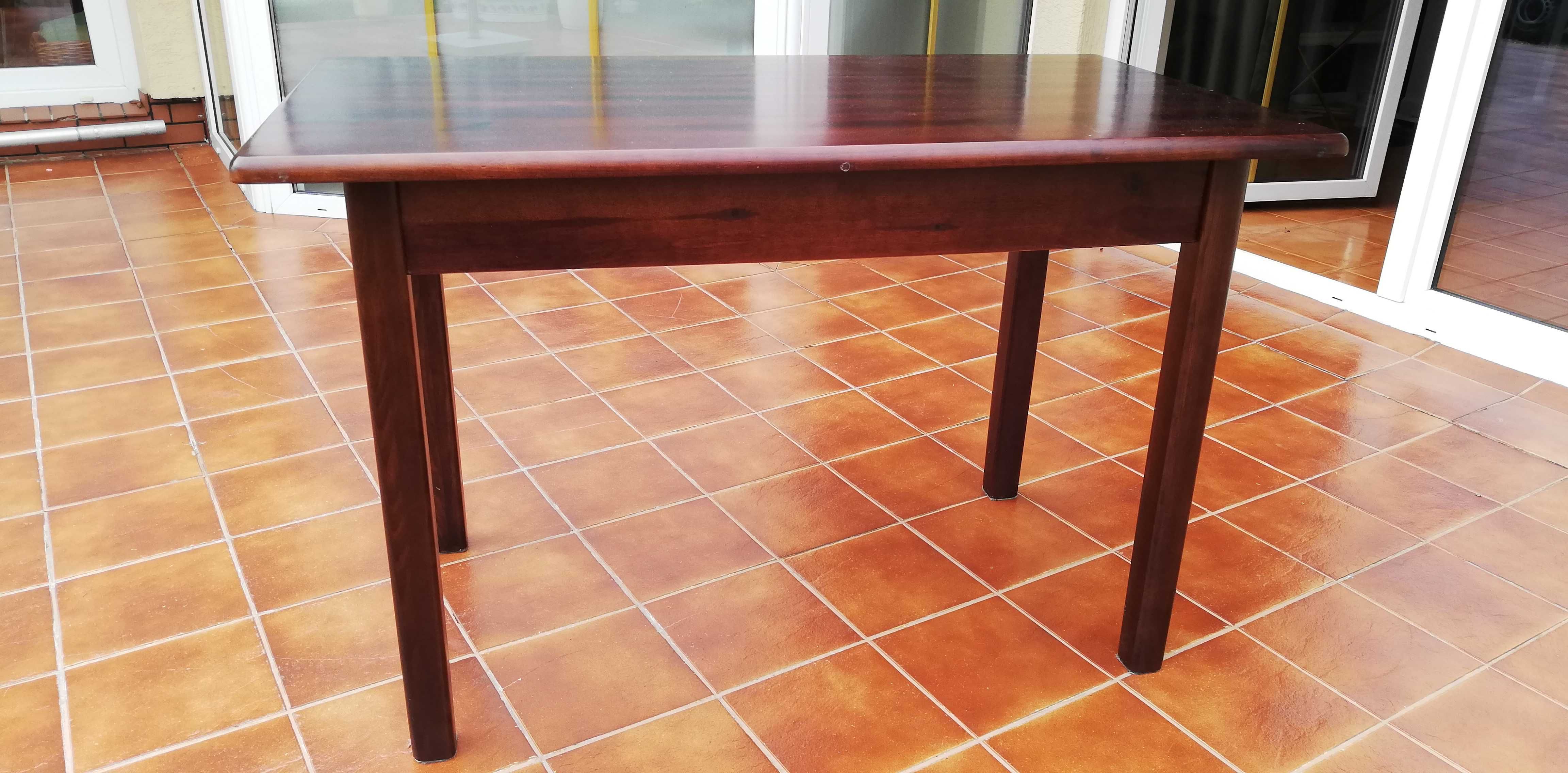 Stół prostokątny drewniany ciemny 4 nogi do salonu kuchni biurko