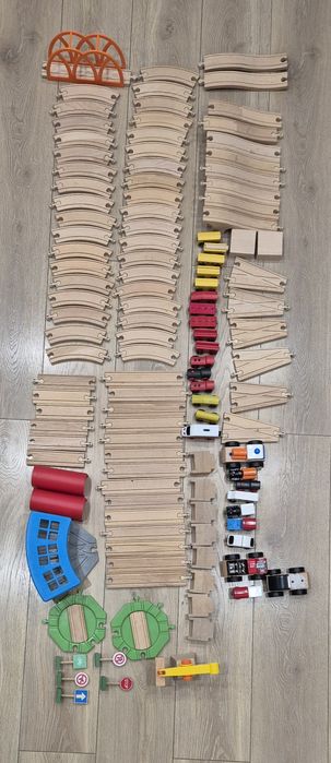 Zestaw tory drewniane z dodatkami Ikea
