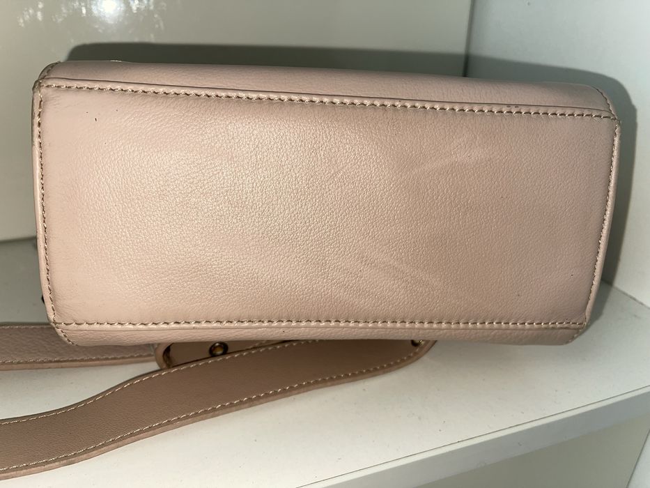 Шкіряна сумка ,сумочка з натуральної шкіри пудрового,бежевого кольору