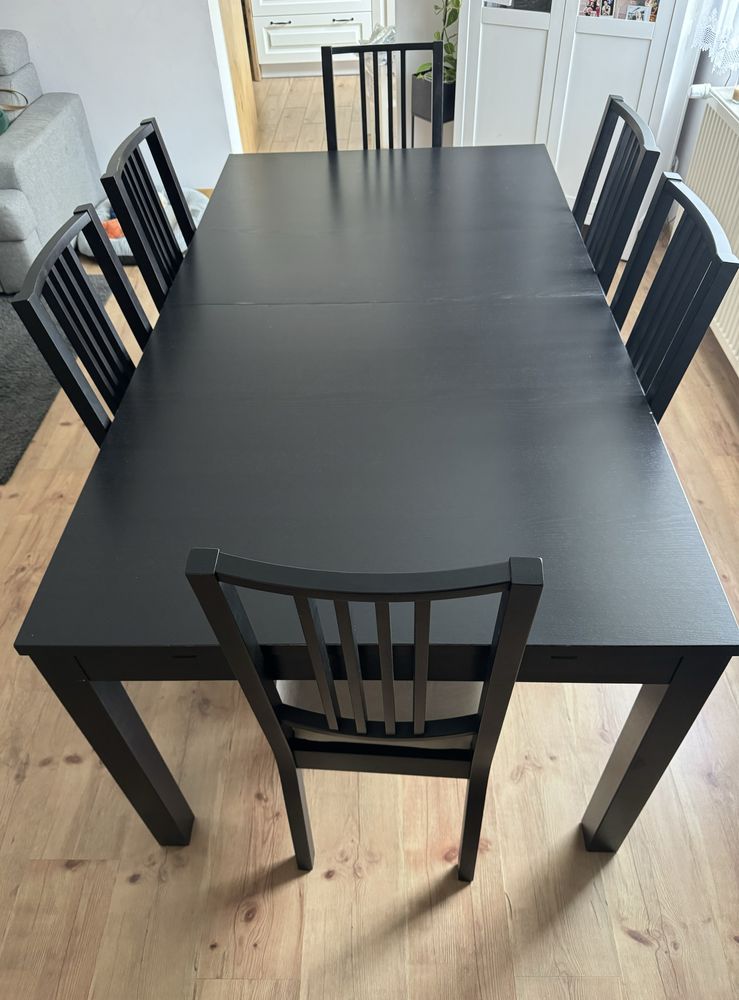 IKEA Stół rozkładany do jadalni + krzesła