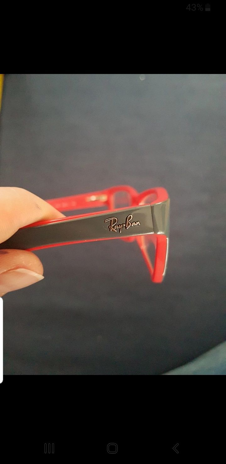 Oprawki okularów Ray Ban, czerwono, szare, okulary