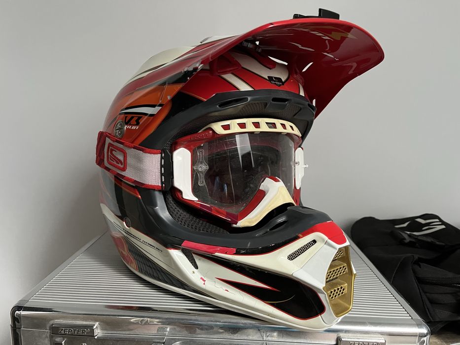 Kask cross Fox V3 rozmiar L+ gogle scott