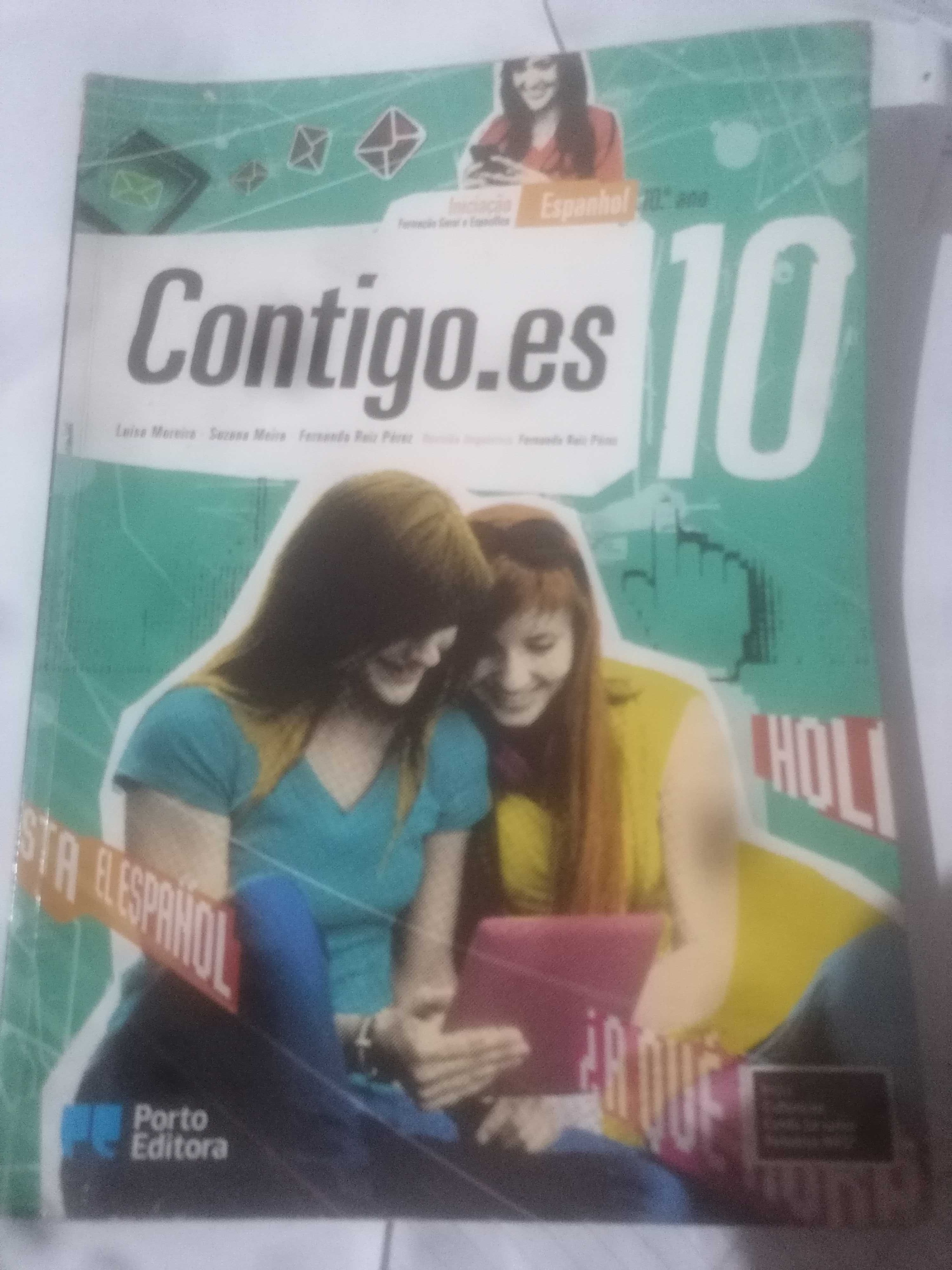 Livro de Espanhol "Contigo.es" 10º Ano Porto Editora