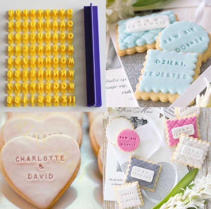 Alfabet stempel ciastka napisy litery nowy w opakowaniu !!!