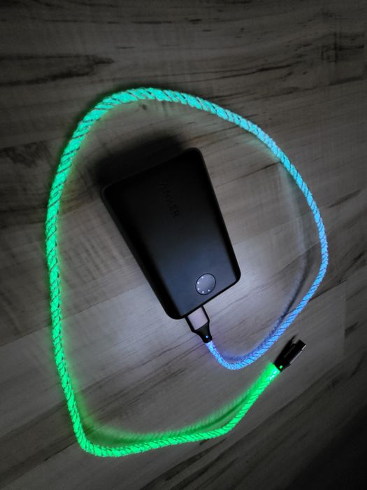 Kabel USB C  szybkie ładowanie Android Apple  świeci led thunderbolt