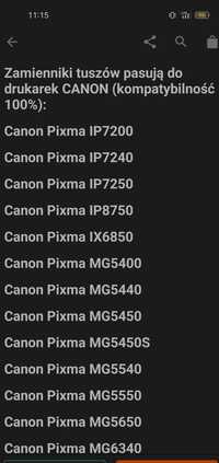 Tusze Canon PIXMA