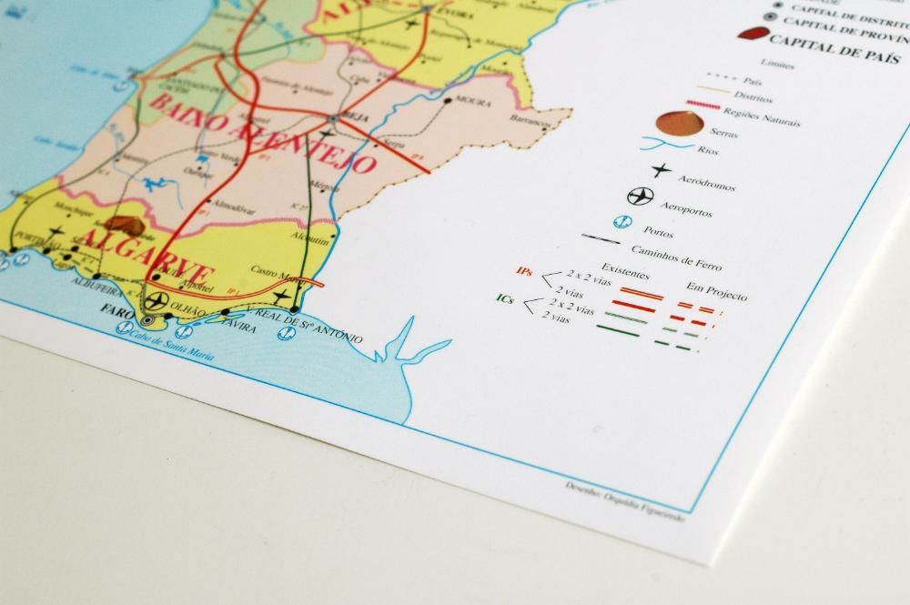 Mapa de Portugal Plastificado anos 80-90