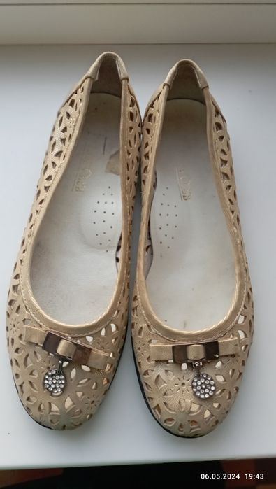 Балетки золоті Шкіра