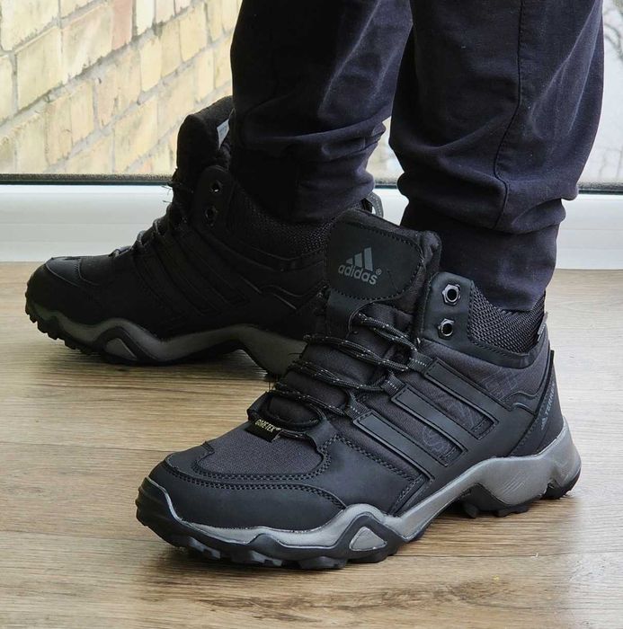 Зимние Кроссовки adidas terrex с мехом Черные Мужские Адидас Гортекс