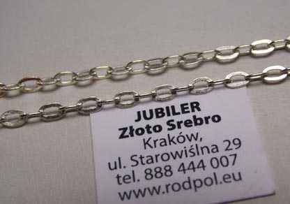 Długi srebrny łańcuszek owalne ogniwa 70 cm. 2,1 mm.