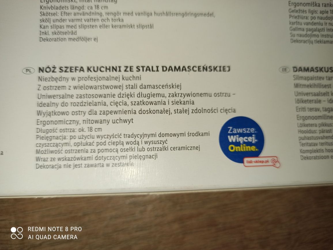 Ernesto nóż że stali damasceńskiej