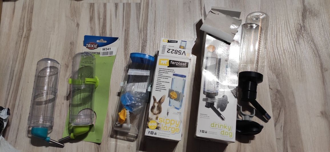Poidła kulkowe do psa królików gryzoni zwierząt zestaw mocowanie