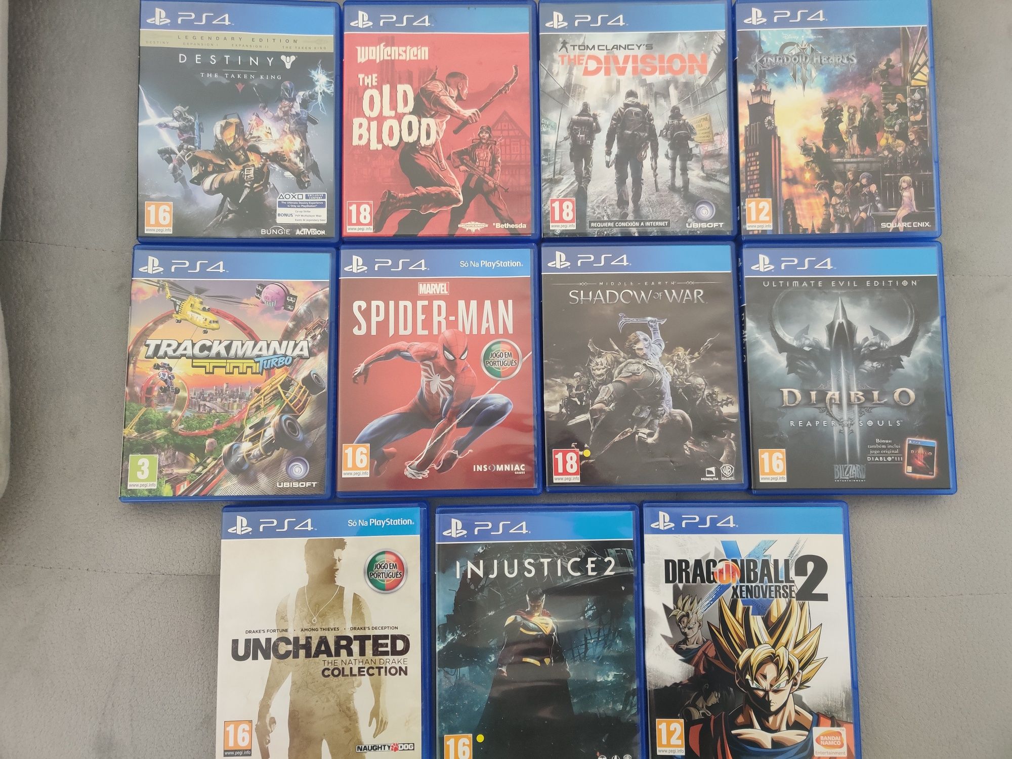 Jogos ps4 - Diablo 3, Kingdom hearts 3, Trackmania, etc