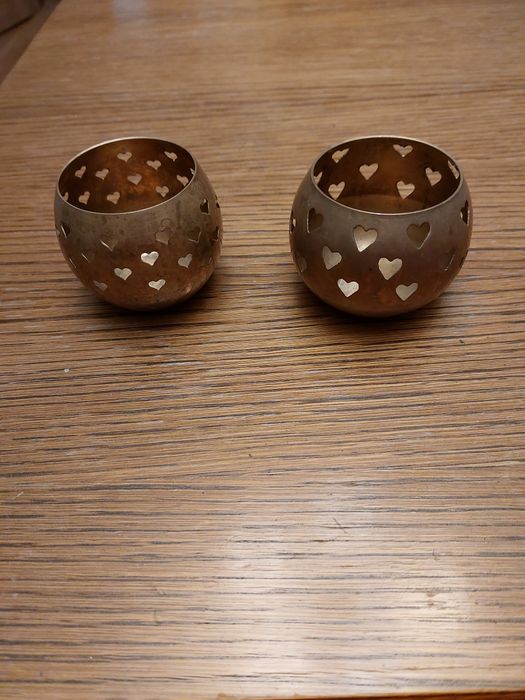 Stare  pojemniki na podgrzewacze mosiężne