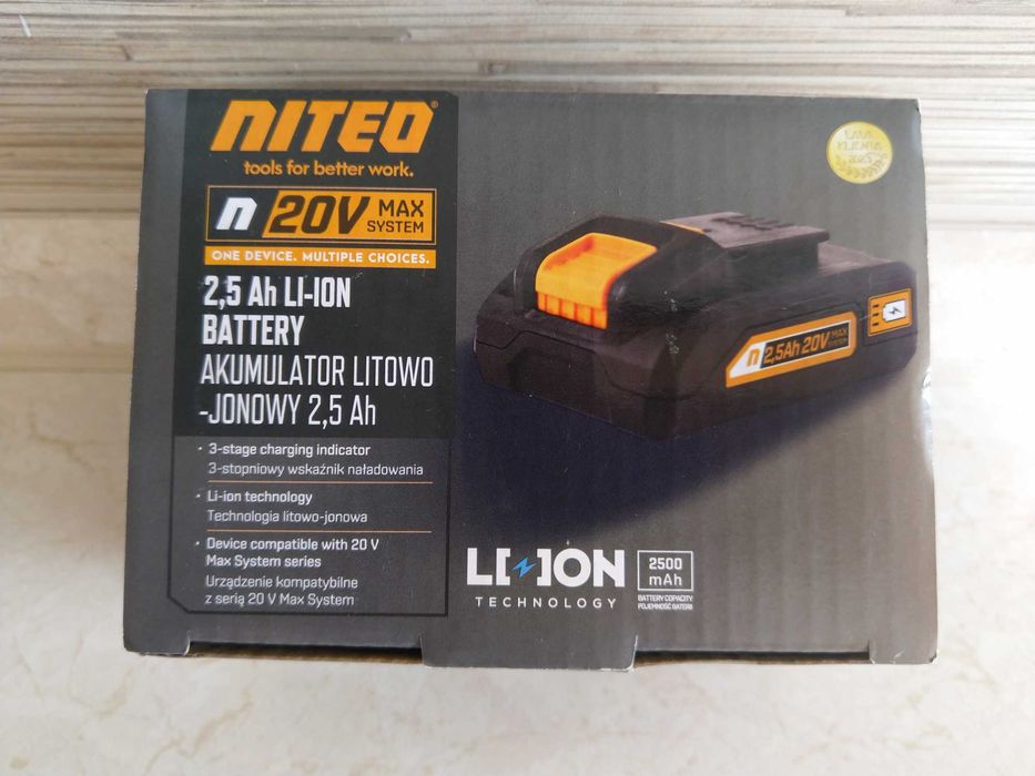 NOWY Bateria Akumulator Litowo Jonowy NITEO 2,5 Ah 2500 mAh 20V