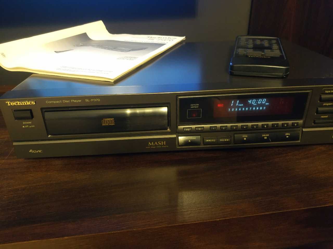 Technics SL-P370 Odtwarzacz CD wyjście optyczne instrukcja pilot kable