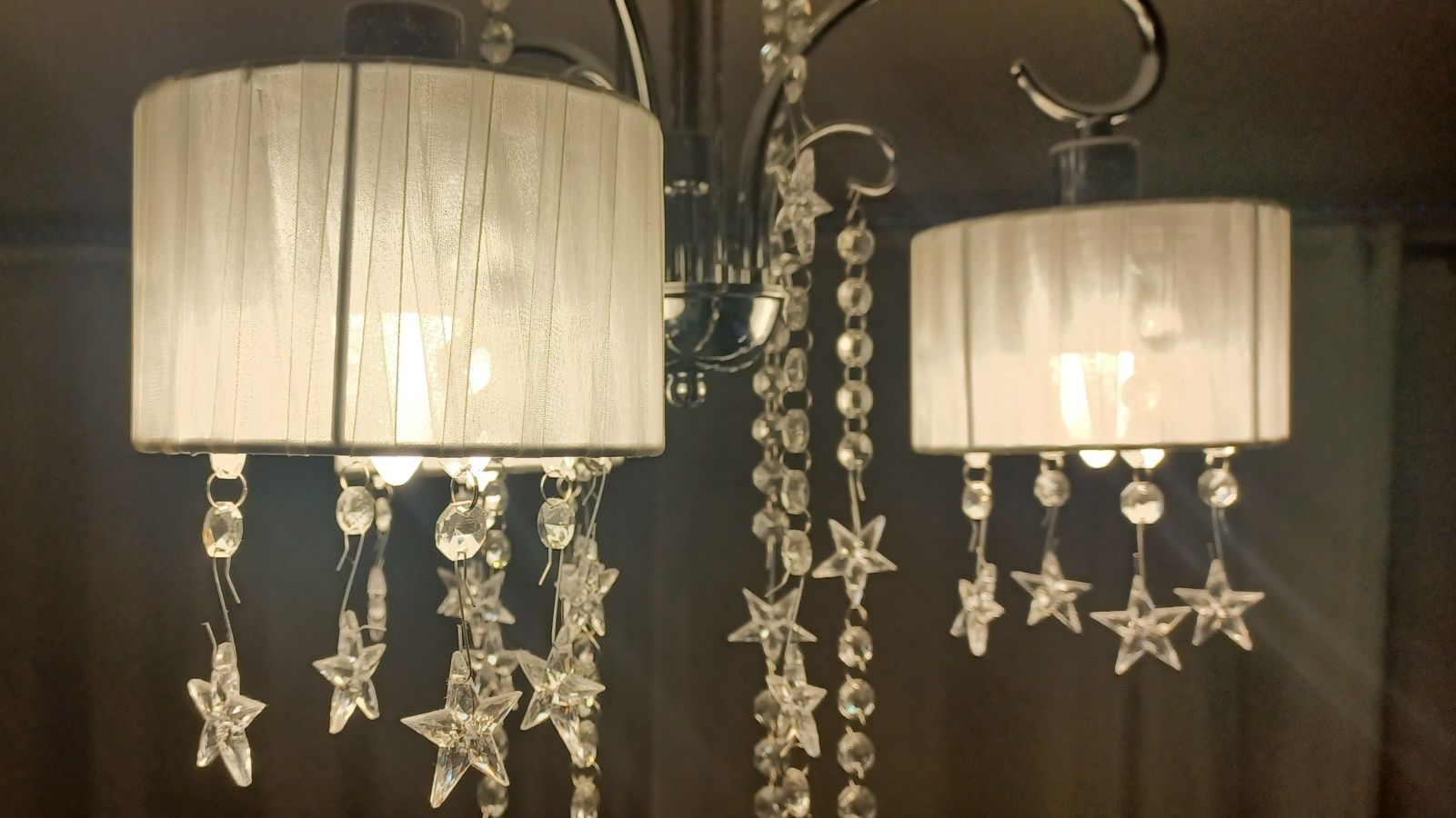 Lampa sufitowa glamour Italux SPAN zyrandol 3 klosze kryształki chrom