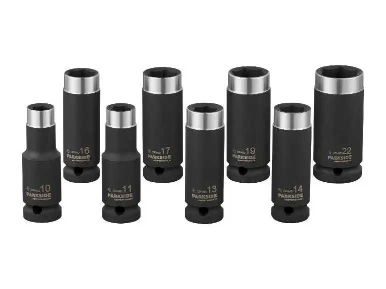 Набір торцевих ударних ключів Parkside PSNP 8 В2 / Головки ½″ 8 од.