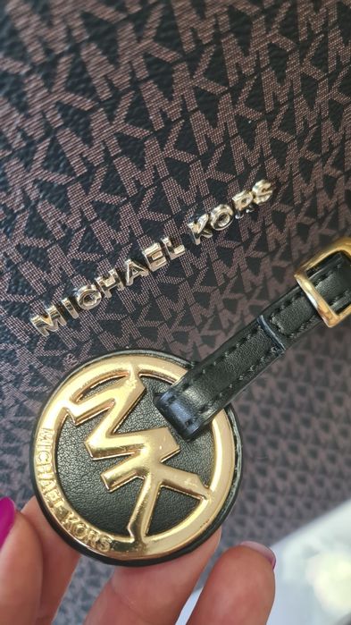 Жіноча сумка шопер шкіряна Michael Kors  коричнева велика