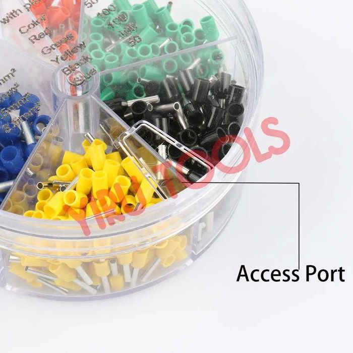 Набор трубчатых наконечников с изоляцией, клемма, гильзы 400 шт