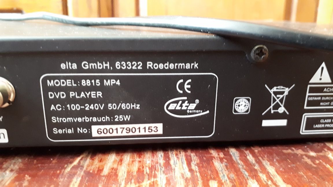 Дивиди плеер ,DVD player Elta ,Germany,  модель 8815 мр4