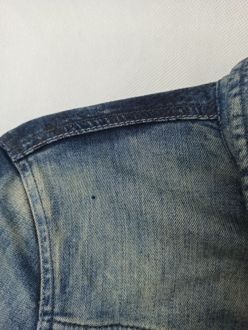 John Galliano Newspaper pattern denim jacket kurtka jeansowa