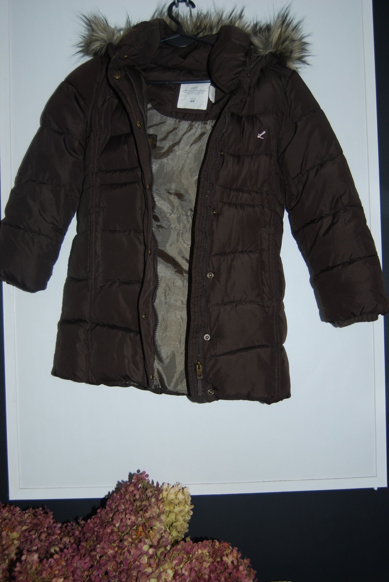 Kurtka zimowa z kapturem H&M 122