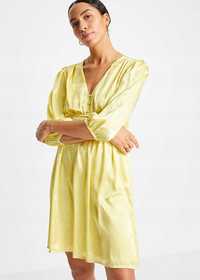 B.P.C sukienka satynowa we wzory żółta r.40